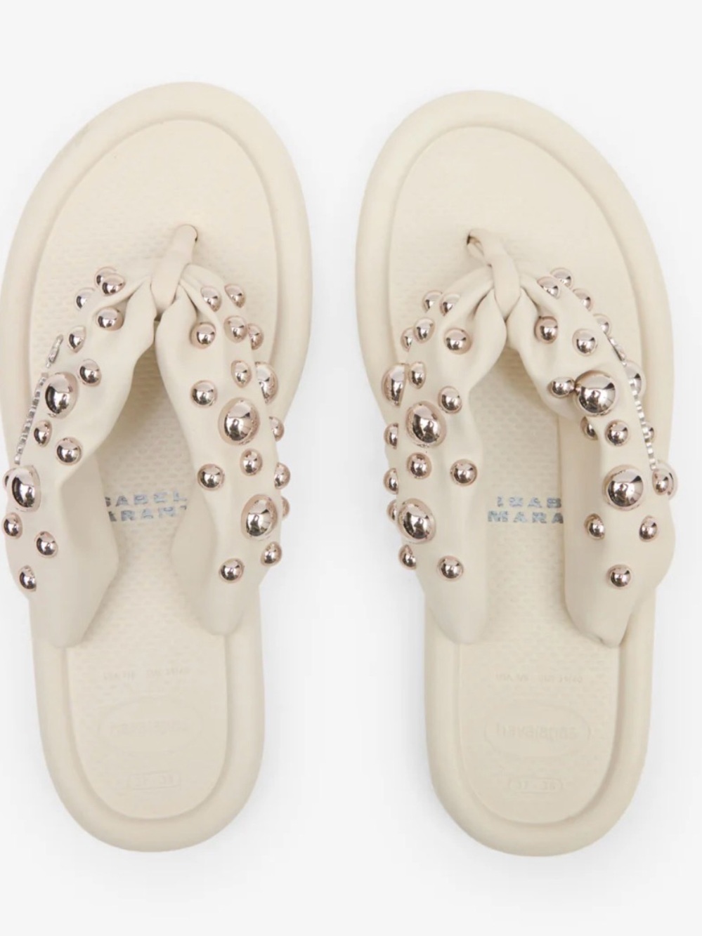 Isabel Marant x Havaianas Beige Studded Sandals